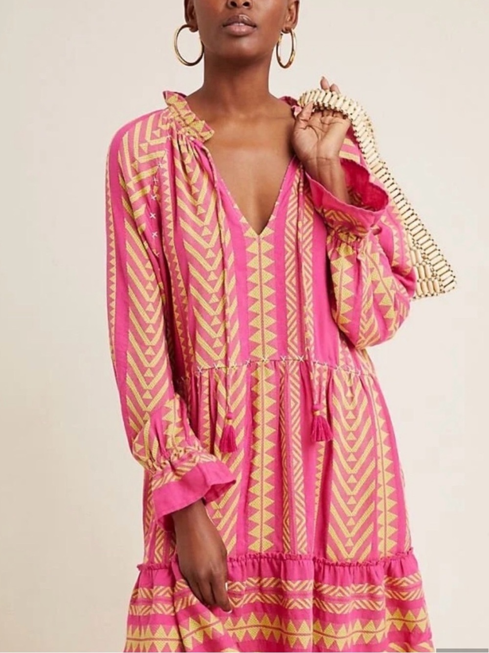 Maeve pink & yellow boho dress